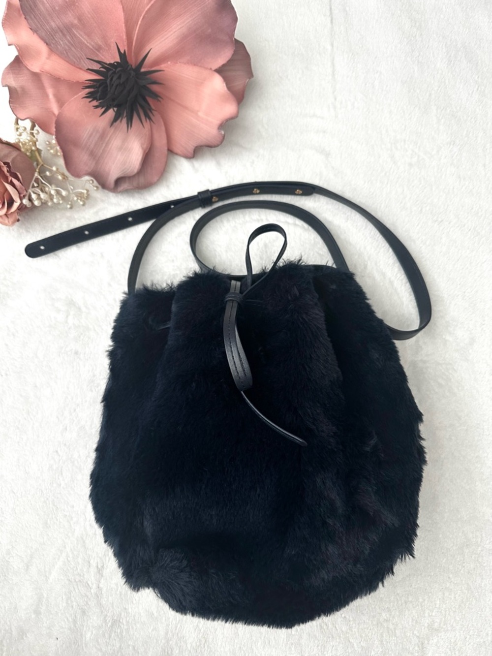 Mansur Gavriel Faux Fur Mini Bucket Bag